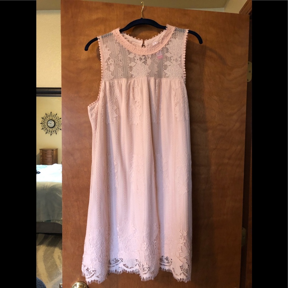 Peach lace dress